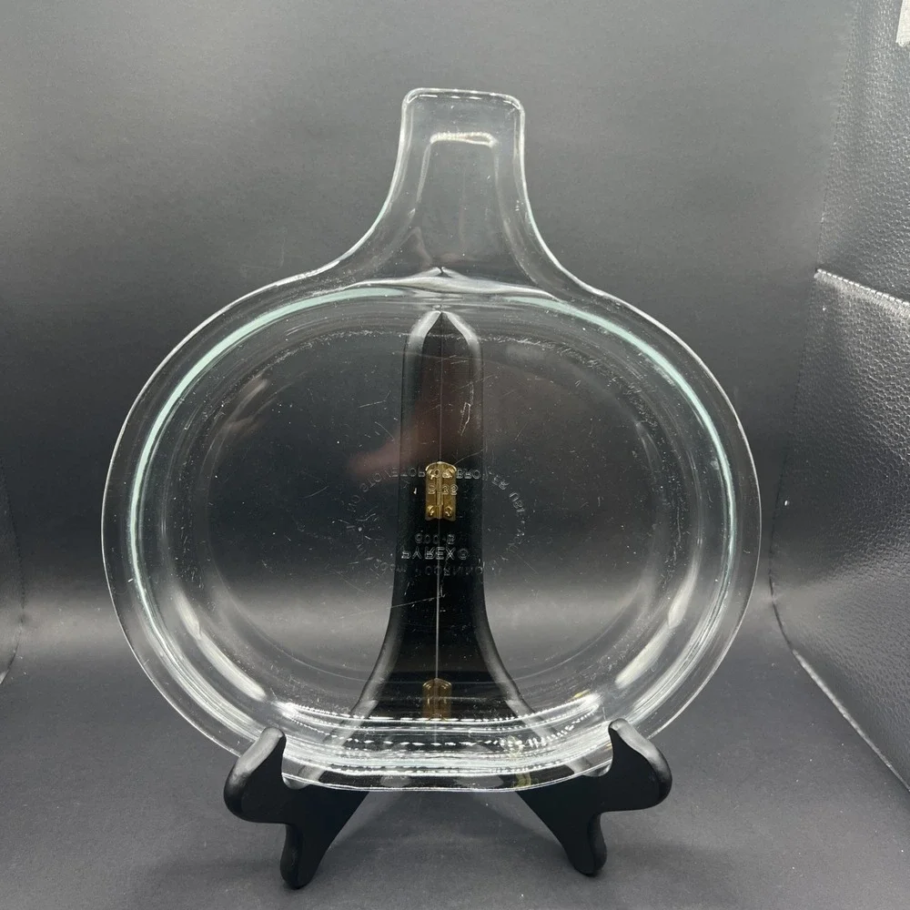PYREX CORNING 600-B‎ Clear Glass Microwave & Oven Single Serve Dish Grab-it Dish
